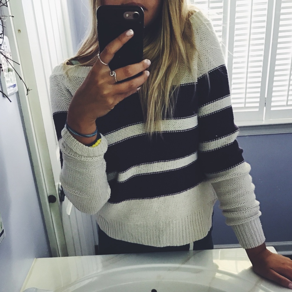 Purple and Cream Sweater